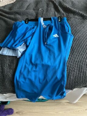 adidas Bright Blue Zip-Front Athletic Jacket